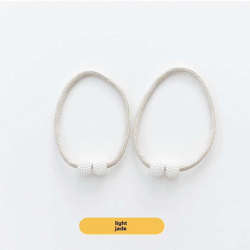 Affordable Pearl Magnetic Buckle Curtain Strap No Drilling Easy Install | Home Decor Curtain Accessories