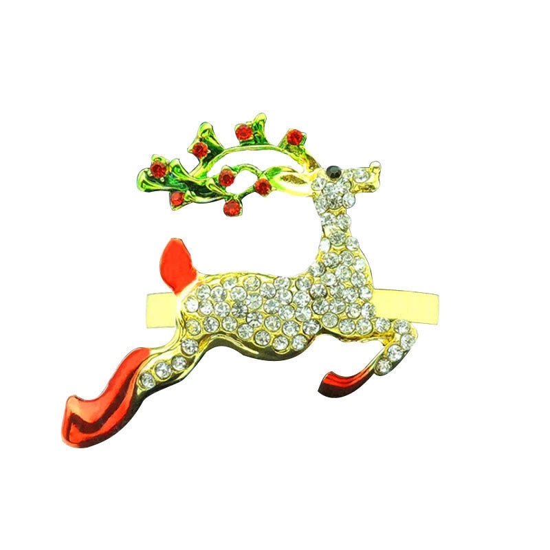 Christmas Cartoon Santa Claus Alloy Napkin Ring Casual Elegant Holiday Table Decor | Holiday Tableware