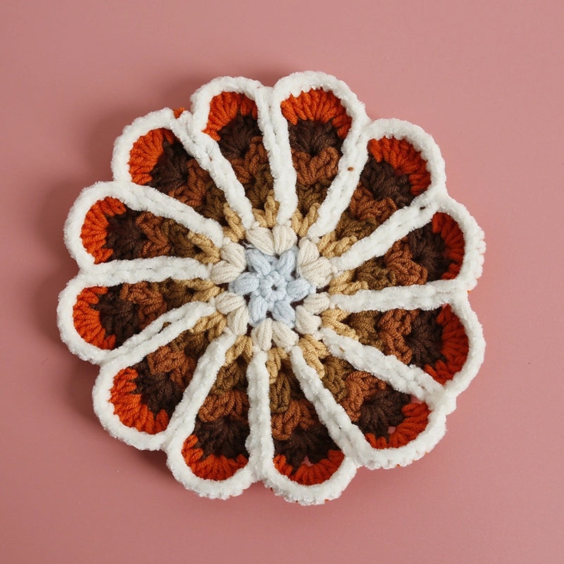 Handmade Gradient Wool Coaster, Round Crocheted Plate Mat | Home Decor & Kitchen Accessories
