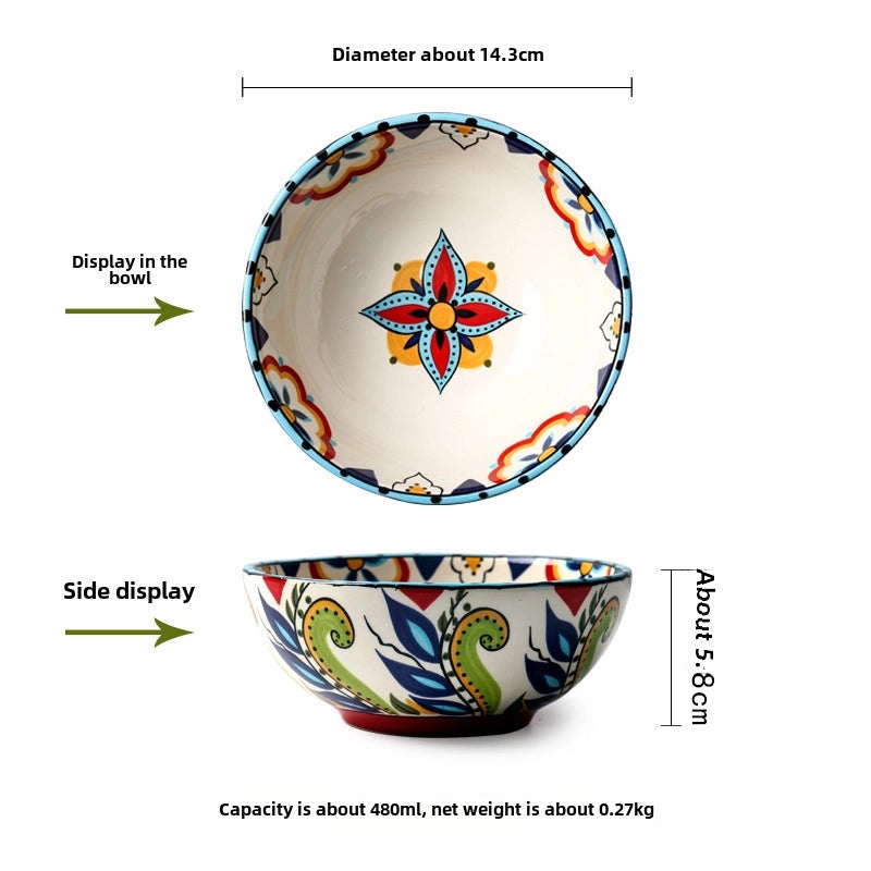 Creative Hand-painted Irregular Ceramic Plate Set | Home & Kitchen Tableware