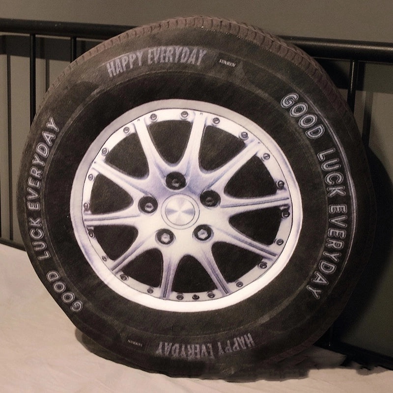 Minimalist Tire Plush Throw Pillow for Couch and Sofa | Home Decor & Pillows