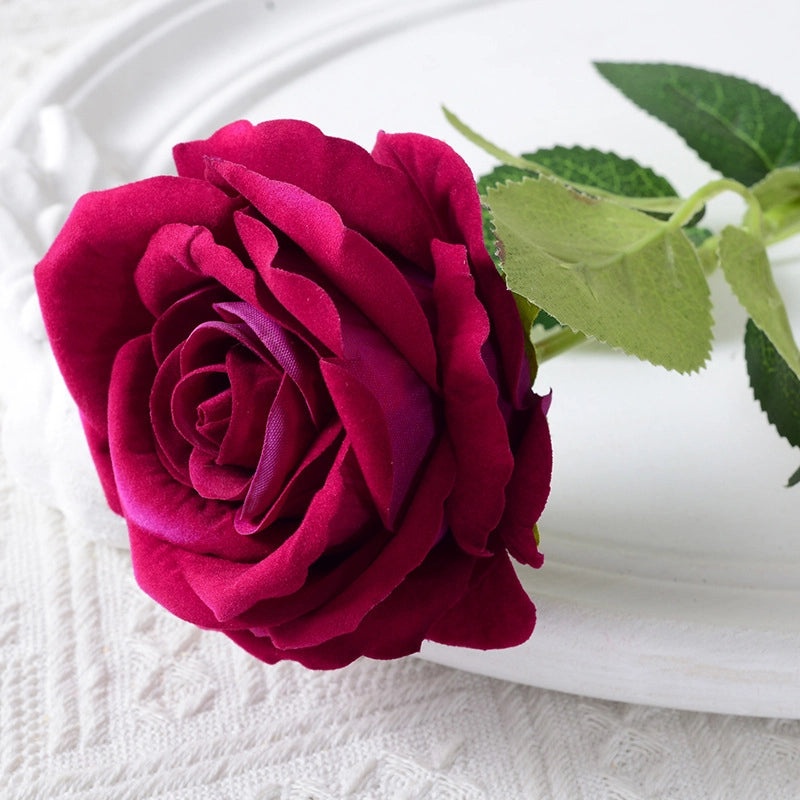 Artificial Rose Single Stem Flannel Flower for Home Wedding Valentine's Day Decoration|Home Decor & Wedding Accessories