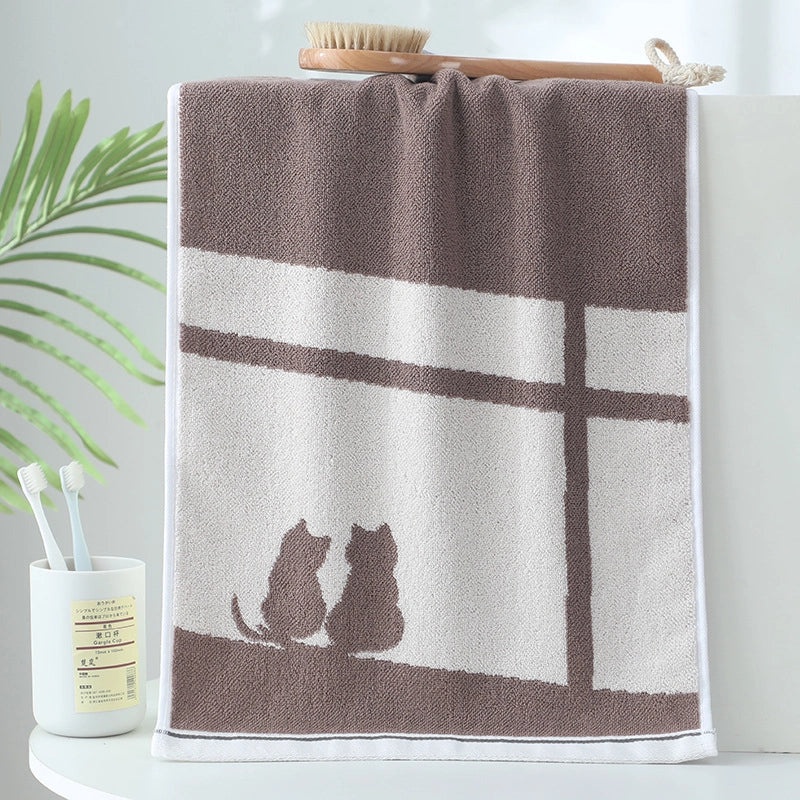 Double-sided Thick Cotton Face Towel Soft Absorbent Colorful Hair Drying Towel Factory Direct|Home Textiles & Towels