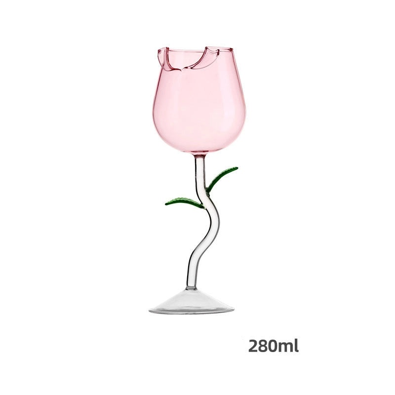 Elegant Floral Design Glass Wine Cup 1 Piece|Drinkware & Glassware