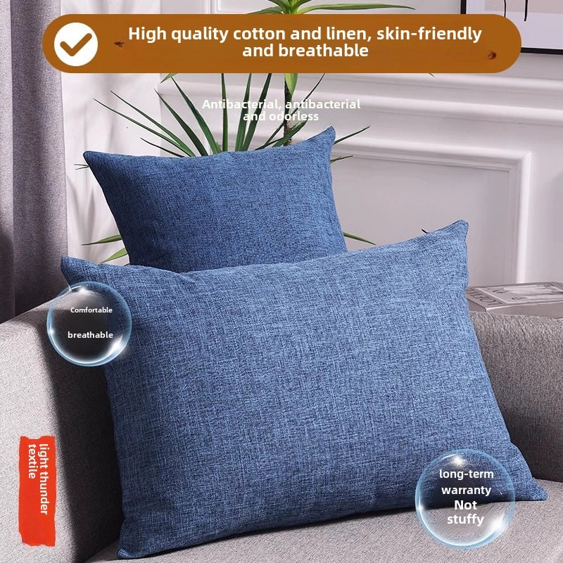 Solid Color Cotton Linen Sofa Cushion Cover Large Back Pillowcase for Living Room Bedside | Home Decor Cushions