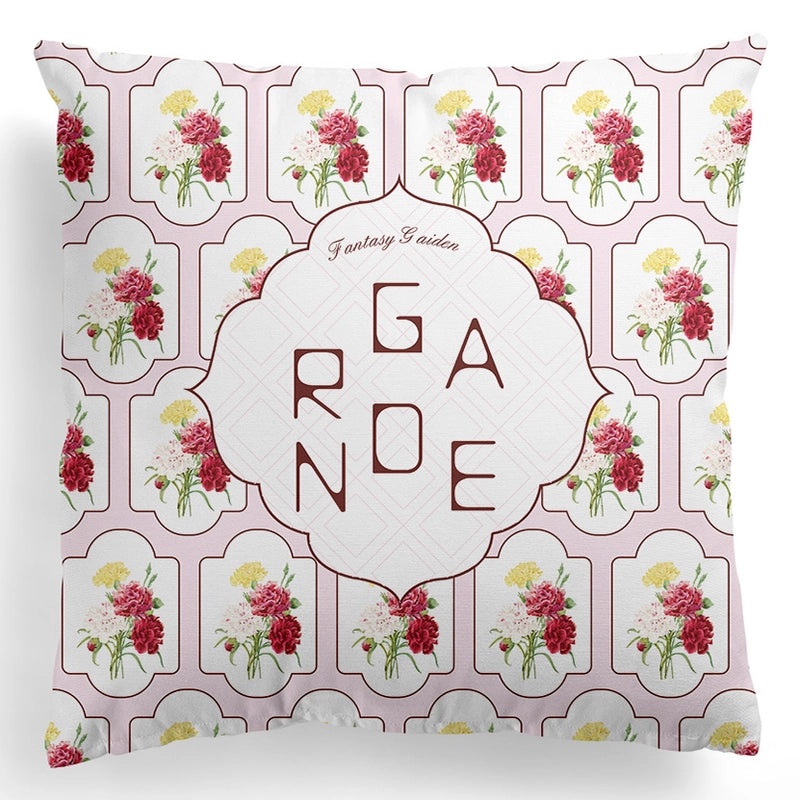 European Retro Floral Pillowcase with Geometric Plaid Design|Home Decor Cushions