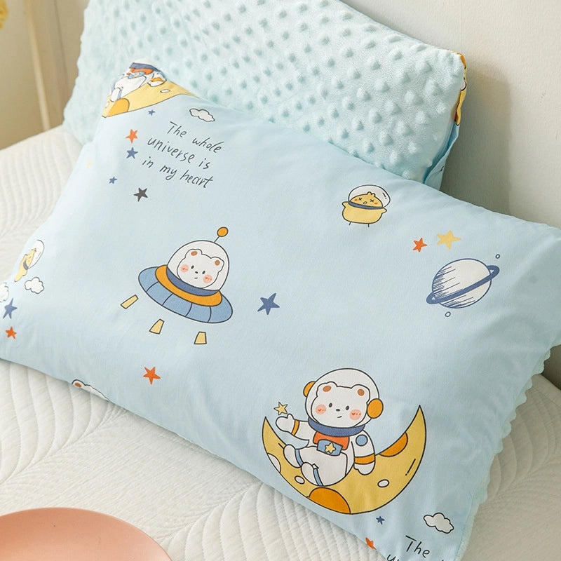 Premium Class A Cotton Baby Pillow Core | Soft Velvet Neck Support Pillow for Kids Nap | Machine Washable Nap Pillow | Baby Bedding Accessories |