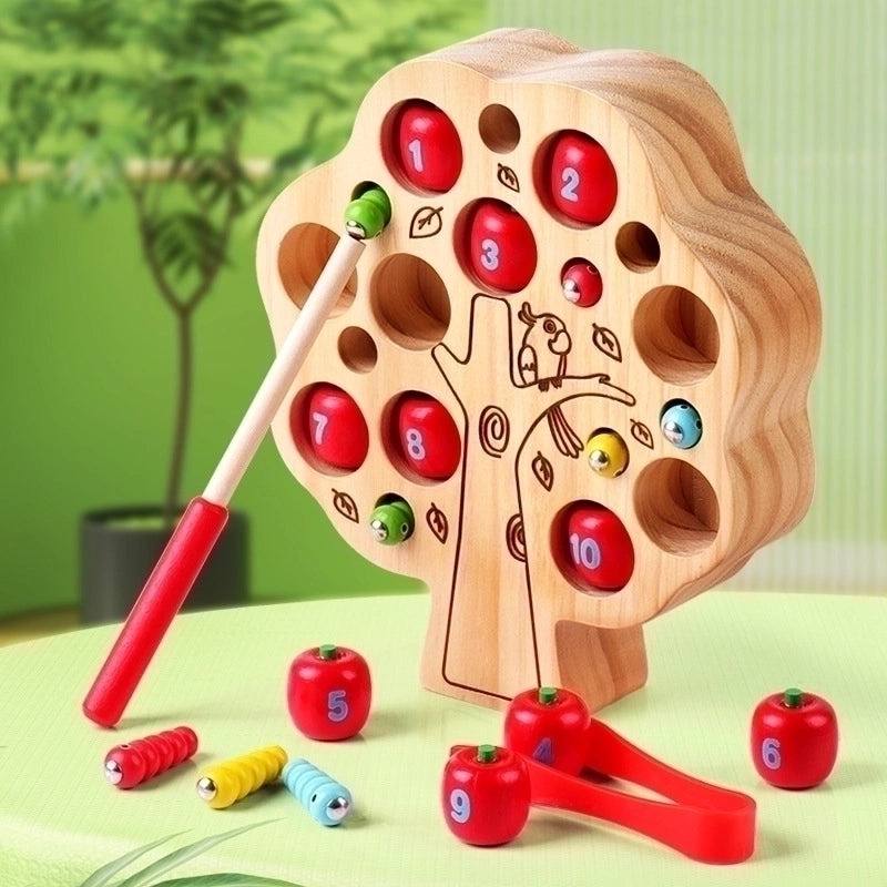 Wooden Number Building Blocks Toy Apple Shape | Educational Toys & Learning Games