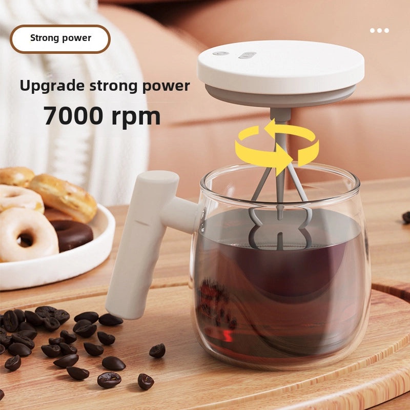 Portable Electric Glass Coffee Mug with Automatic Mixing | Kitchen & Dining