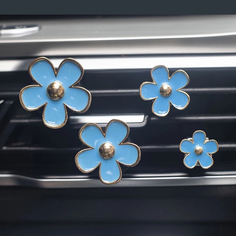 4 Pieces Alloy Daisy Flower Car Air Freshener Clips Aromatherapy Vent Decoration|Car Accessories
