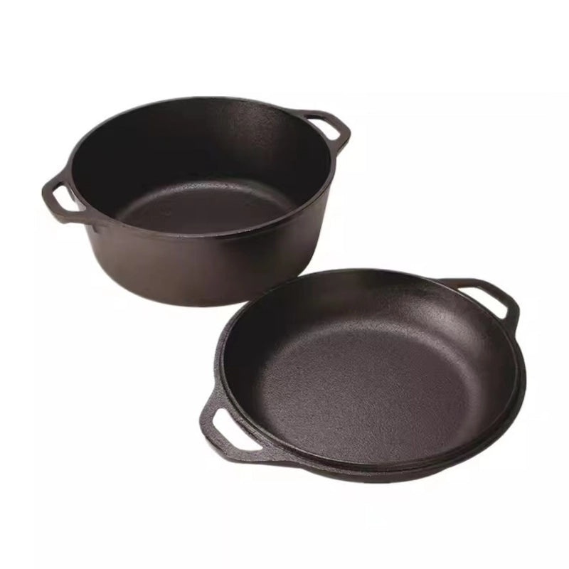 Chinoiserie Style Solid Color Cast Iron Cookware Single Piece | Kitchen Cookware