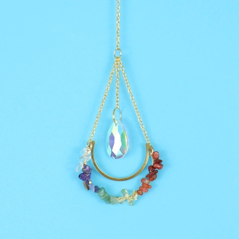 Elegant Water Droplet Copper Pendant with Artificial Crystals | Jewelry & Accessories