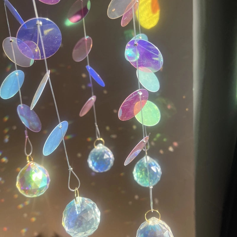 Geometric Crystal Suncatcher Wind Chime Minimalist Wall Decor|Home Decor & Wall Art