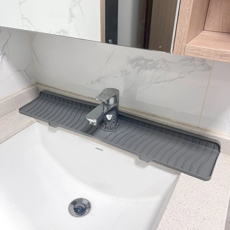 食品级硅胶排水垫|厨房浴室水龙头防溅洗碗槽长款可折叠垫|厨房用品