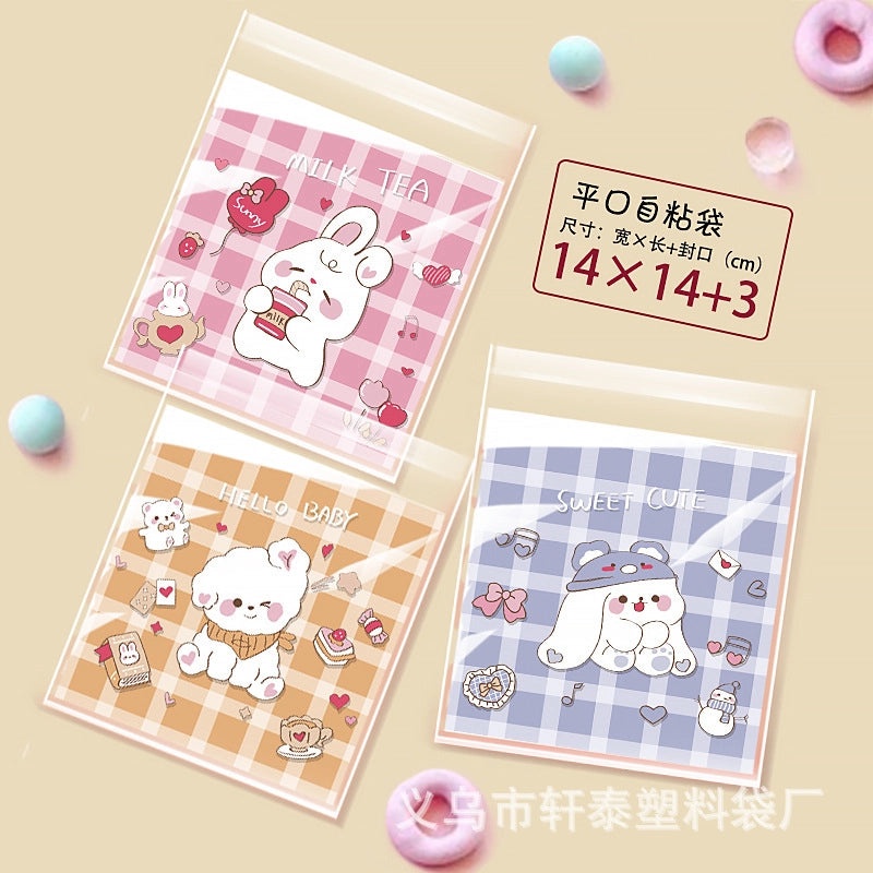 Happy Every Day Snowflake Crisp Cookie Self-adhesive Packaging Bags for Mooncake and Nougat Gifts|Packaging & Wrapping Supplies