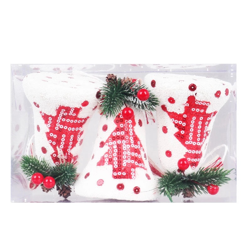 Christmas Plaid Cloth Balls 6cm & 8cm Black White Red Tree Hanging Decorative Ornaments|Christmas Decorations