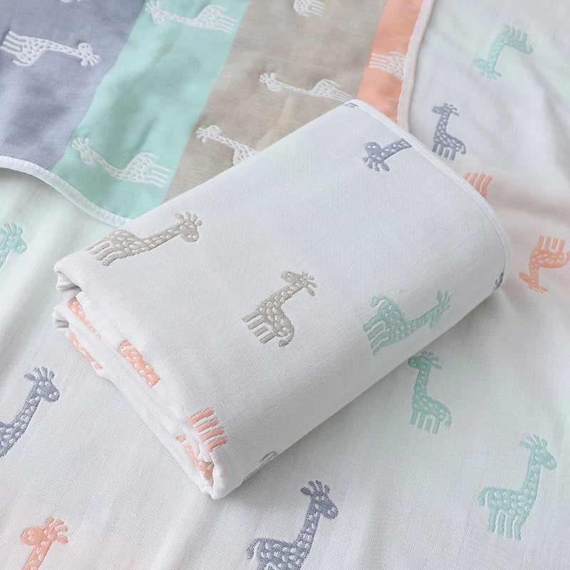 Soft Cotton Gauze Baby Bath Towel 110x110cm Wrap Jacquard Quilt Spring Summer|Baby Bath Towels & Quilts