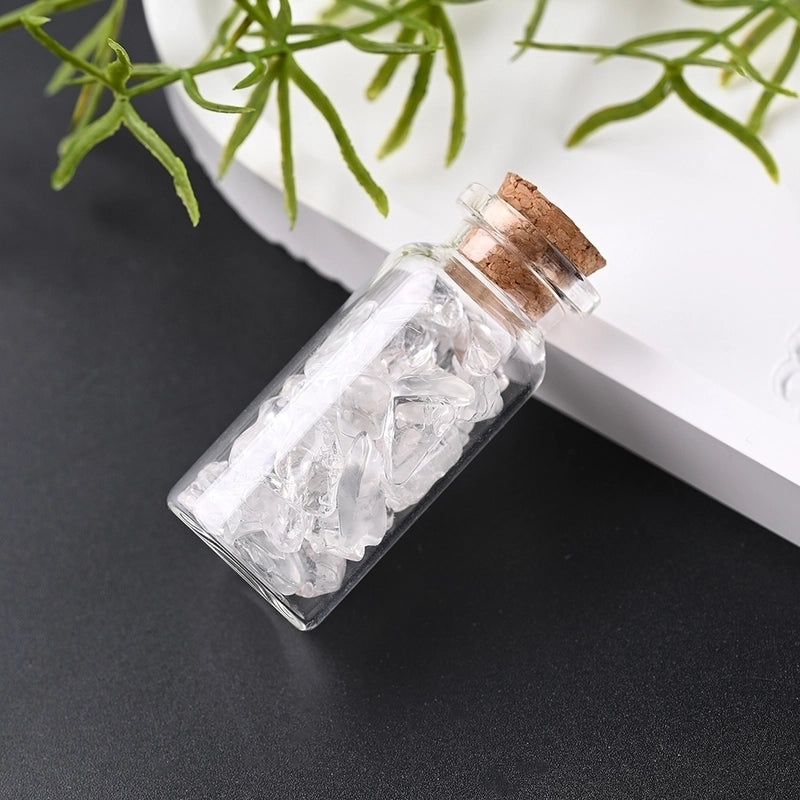 Handmade Elegant Minimalist Wishing Bottle with Natural Stones | Home Decor & Accessories