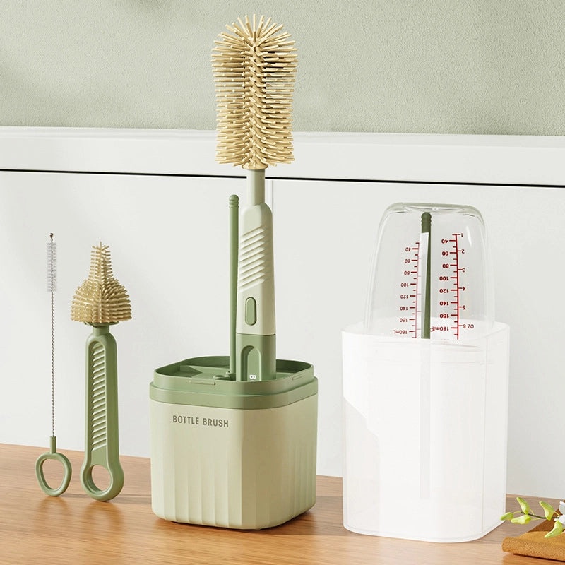 Multifunctional Portable Silicone Bottle and Pacifier Cleaning Brush with Straight Handle | Baby Feeding Accessories