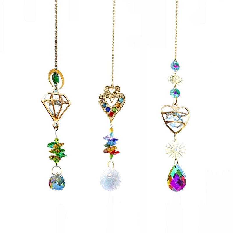 Elegant Heart-Shaped Crystal Suncatcher Wind Chime for Home Decor|Home Decor & Wall Art