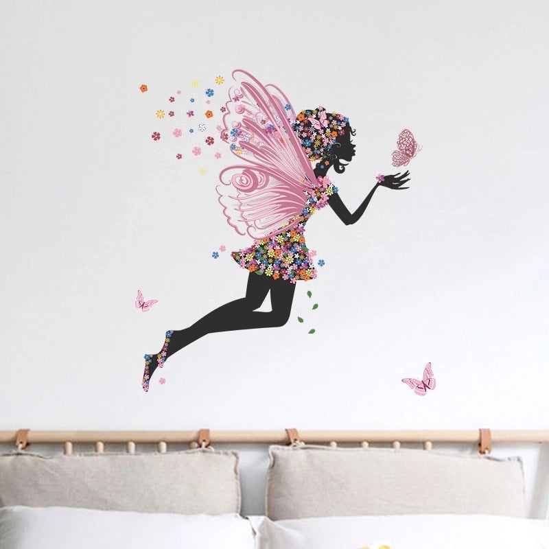 Butterfly Flower Elf Girl Wall Decal for Bedroom Dance Theme | Home Decor Wall Stickers