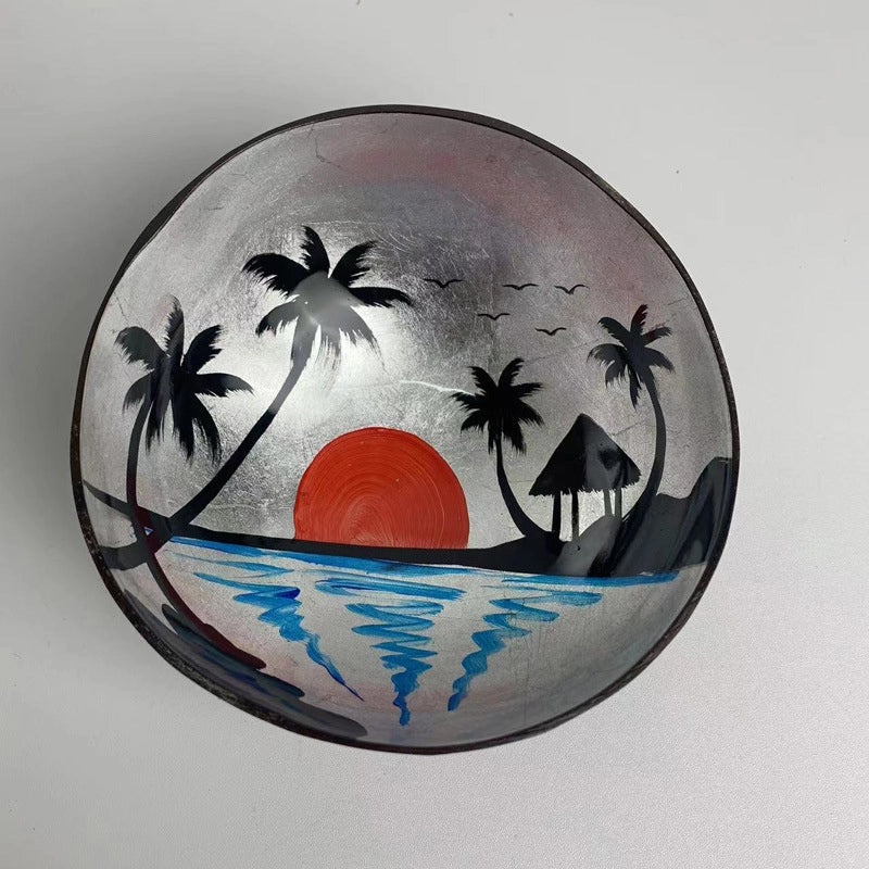 Natural Coconut Shell Charcoal Tableware Plate | Eco-Friendly Dining Accessories