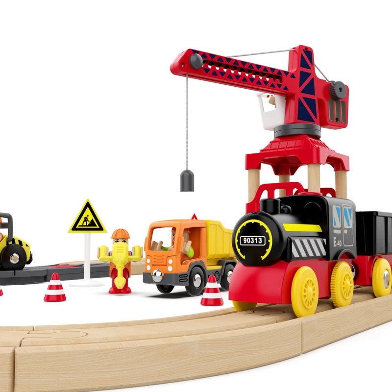 Wooden Thomas Train Puzzle Toy | Kids DIY Magnetic Wooden Track Set | Compatible Small Train Building Blocks | Children's Educational Toy | Woode