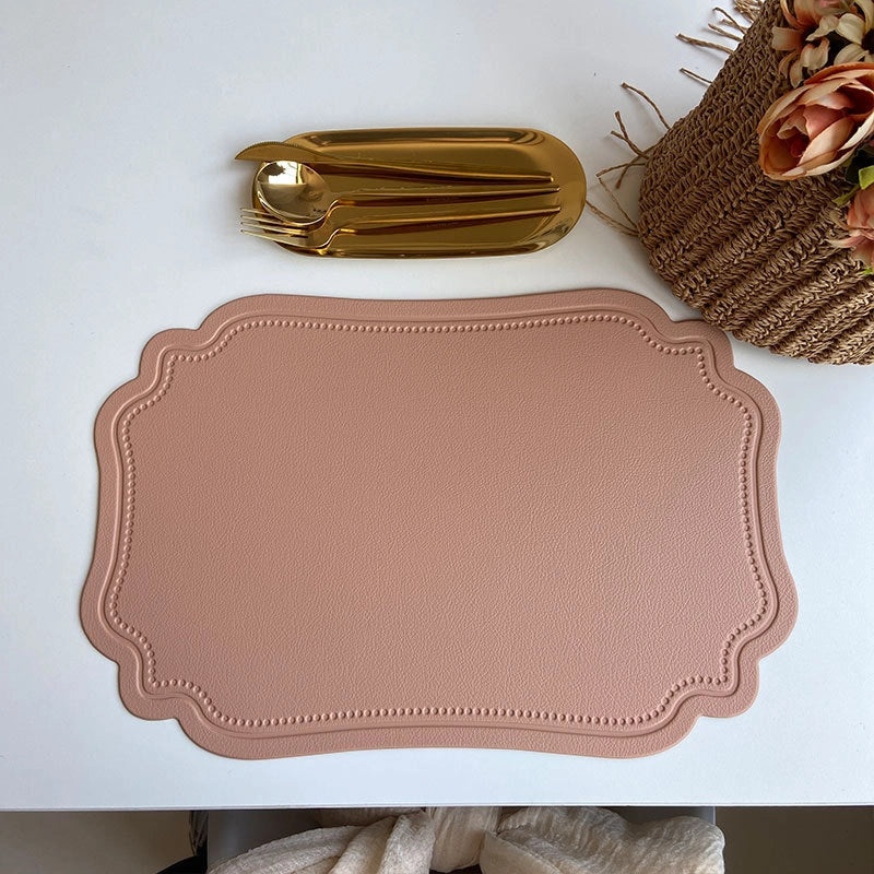 Nordic Imitation Leather Placemat | Waterproof Heat-Resistant Table Mat for Hotel and Home Dining | Dining Table Accessories|餐具配件