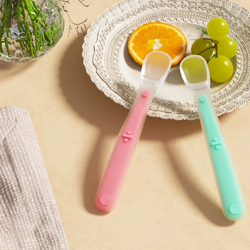 Silicone Baby Feeding Spoon Soft Infant Supplement Food Spoon Water Spoon Toddler Tableware Training Utensil|Baby Feeding Accessories