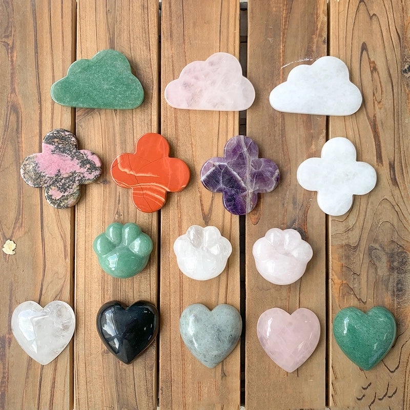 Elegant Heart-Shaped Crystal Obsidian Cloud Ornament Minimalist Artificial Decoration|Home Decor Accessories