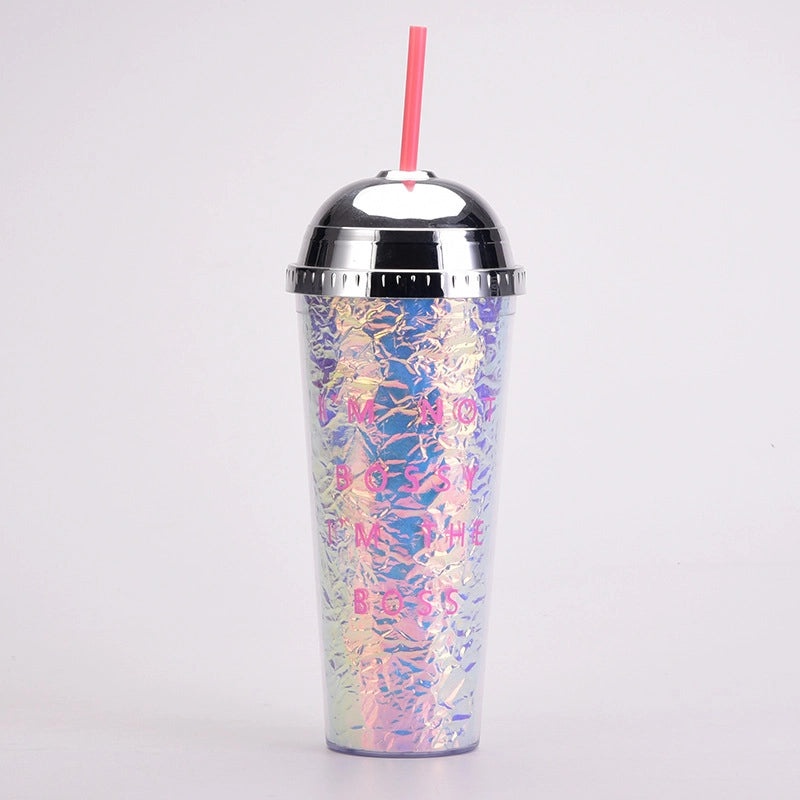 24oz Leopard Print Color Changing Semicircle Lid Large Capacity Portable Plastic Tumbler | Drinkware & Tumblers