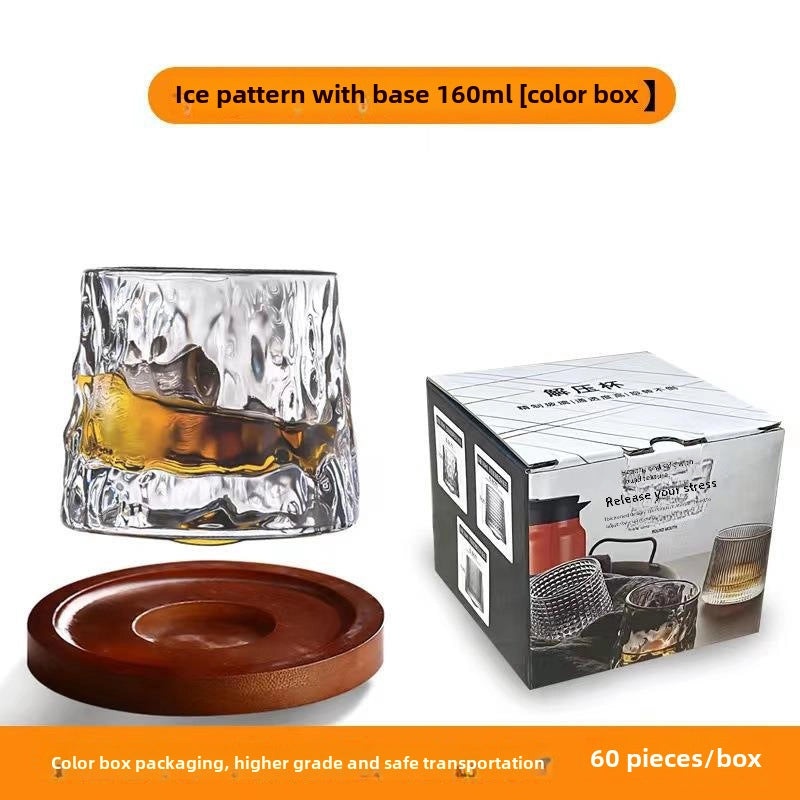 Hqt Rotating Whiskey Glass Barware Double Swivel Design | Bar Glassware