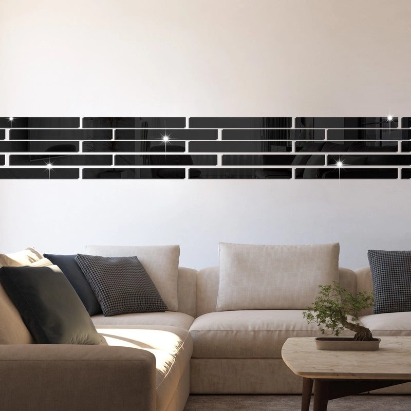 Acrylic Mirror Frame Wall Sticker Decorative Moulding Ceiling Waistline Self-Adhesive DIY | Home Decor Wall Art