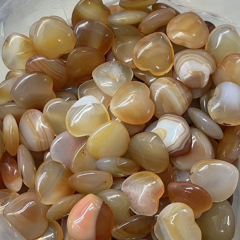 Pink Heart-Shaped Crystal Gemstone 2cm Handmade Decorative Ornament|Home Decor