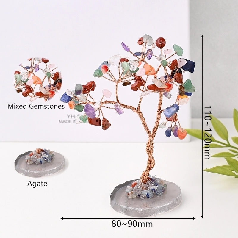 Handmade Minimalist Tree Ornament with Natural Stones and Copper Wire | Home Decor & Handmade Jewelry