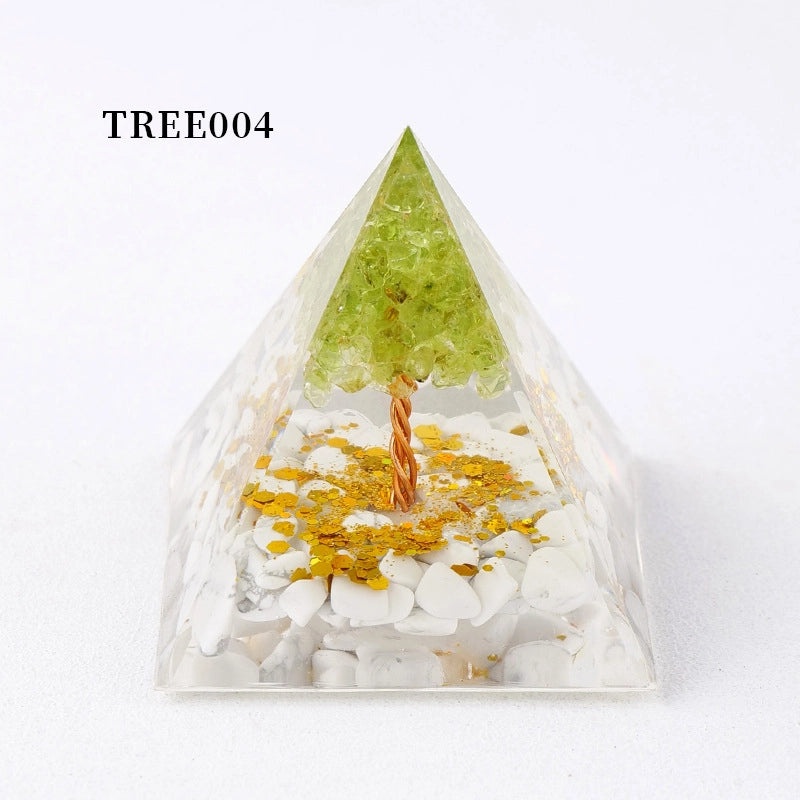 Minimalist Natural Crystal Pyramid Ornament Small Conical Decorative Crystal Piece|Home Decor Accessories