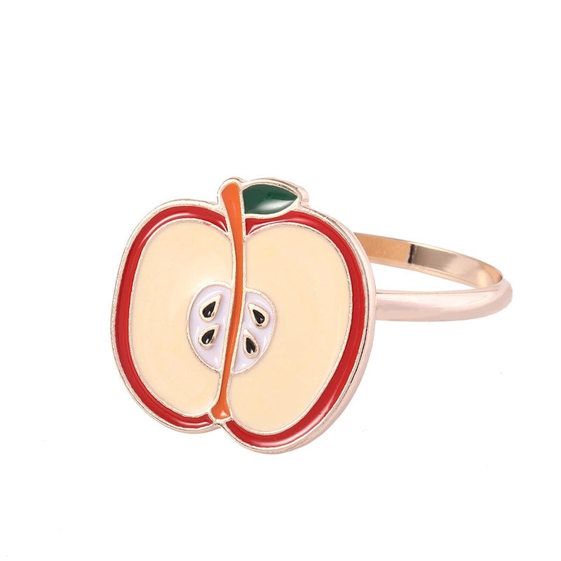 Cartoon Cherry Banana Alloy Napkin Ring for Casual Elegant Table Setting | Home Decor Tableware