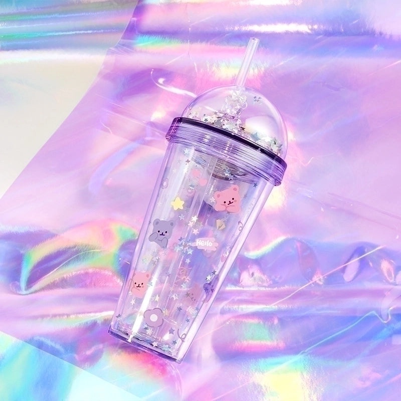 Cartoon Style Plastic Water Bottle for Everyday Use | Drinkware & Bottles