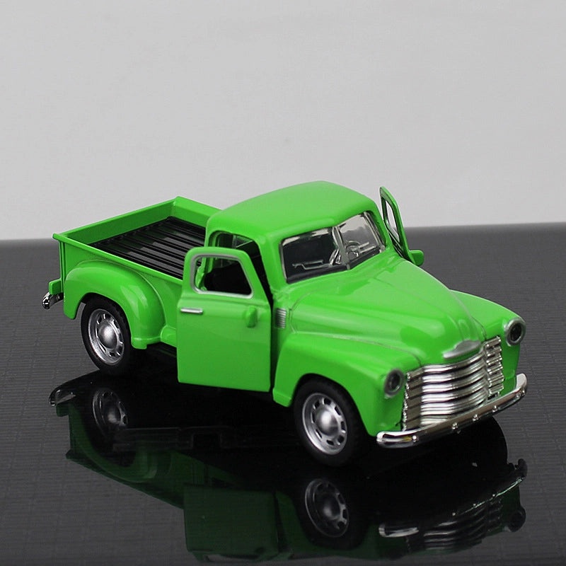 Retro Metal Pickup Car Model Ornament Classic Alloy Toy Vehicle Gift|Car Accessories