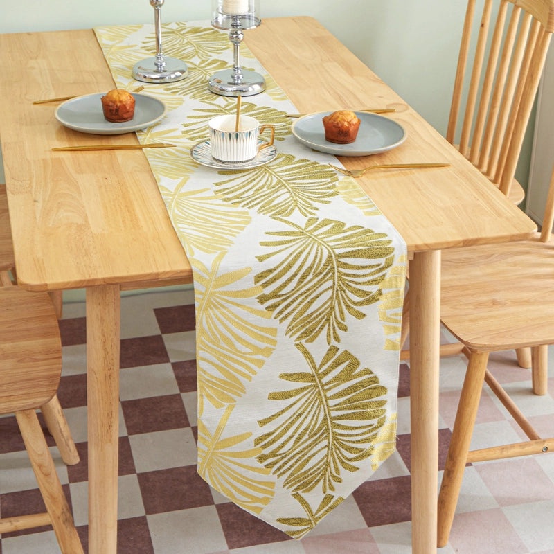 Elegant Minimalist Leaf Design Polyester Tablecloth for Casual and Formal Dining|Table Linens & Covers