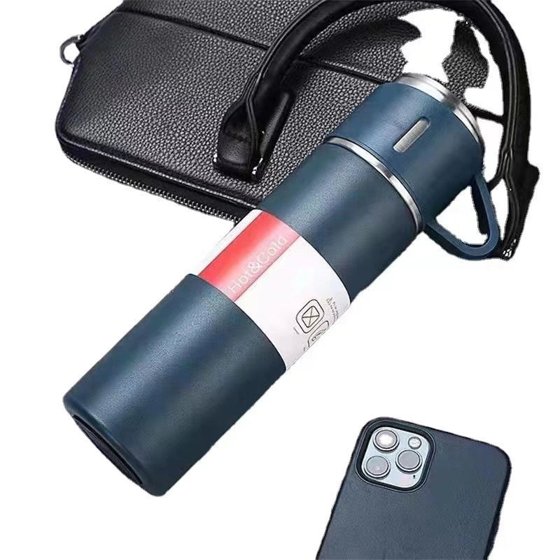 Stainless Steel Thermos Cup Set with 3 Lids in Gift Box | Business Gifts