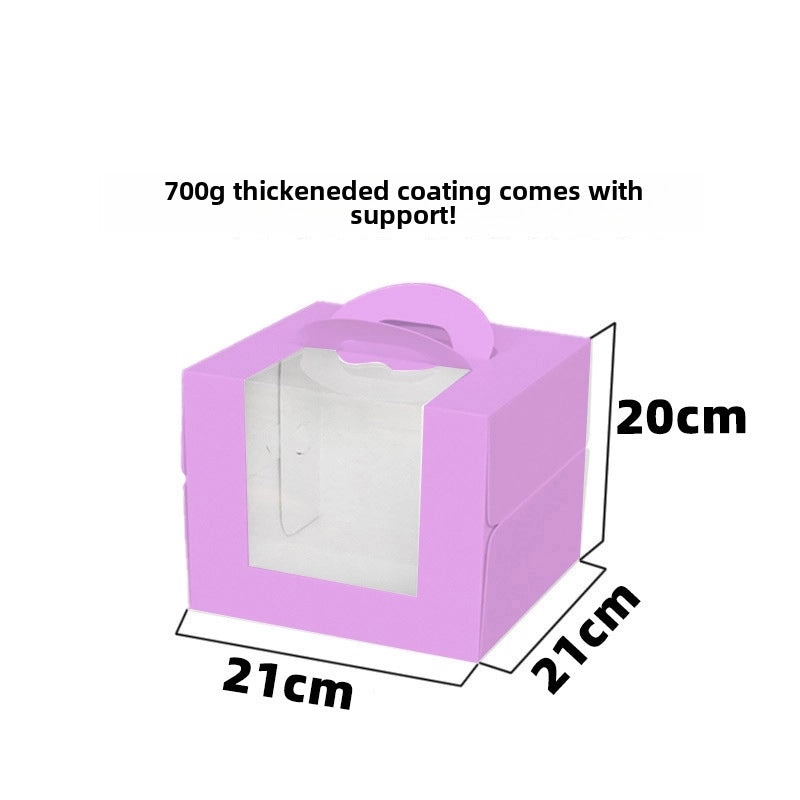 Transparent Window Birthday Cake Box 8 Inch Portable Dessert Packaging | Cake Boxes & Packaging