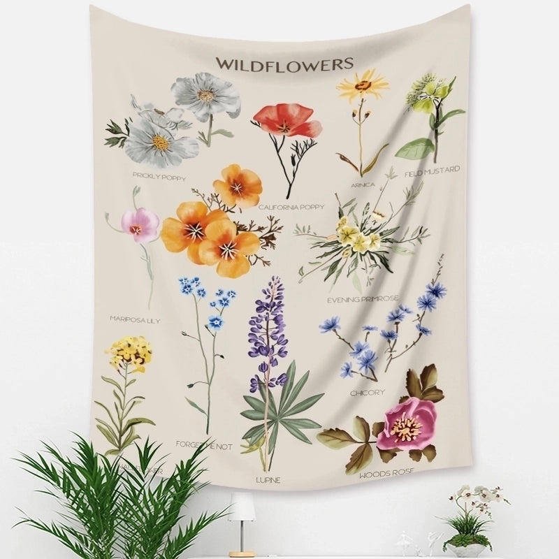 Vintage Floral Botanical Tapestry Wall Hanging|Home Decor & Wall Art