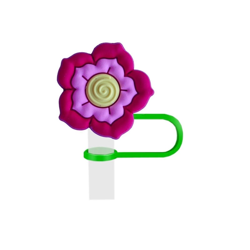 Adorable Floral PVC Straw Cap for Drinks 1 Piece | Drink Accessories