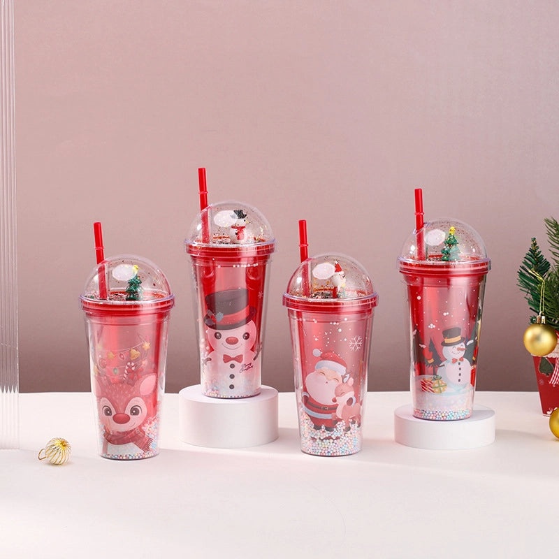 Holiday Christmas Tree Santa Snowman Plastic Water Bottle 1 Piece | Kitchen & Dining