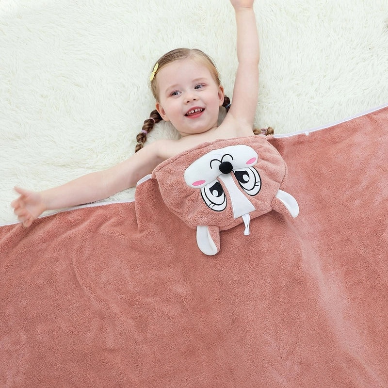 Animal Print Cotton-Polyester Bathrobe Towel for Casual Vacation Use|Bathrobes & Towels
