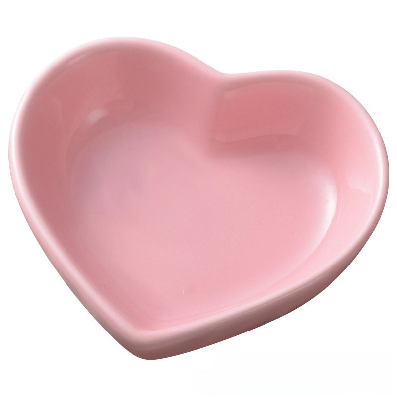 Japanese Heart-Shaped Ceramic Small Dipping Dish for Seasoning Dessert Snack | Kitchenware & Tableware