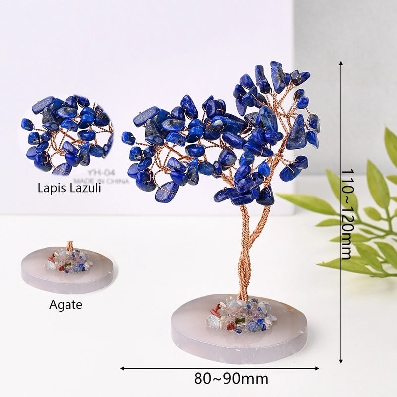 Handmade Minimalist Tree Ornament with Natural Stones and Copper Wire | Home Decor & Handmade Jewelry