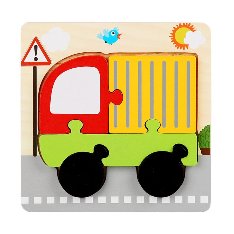 Wooden 3D Animal Puzzle for Kids Early Learning Handheld Board Cartoon Educational Toy | Educational Toys & Games