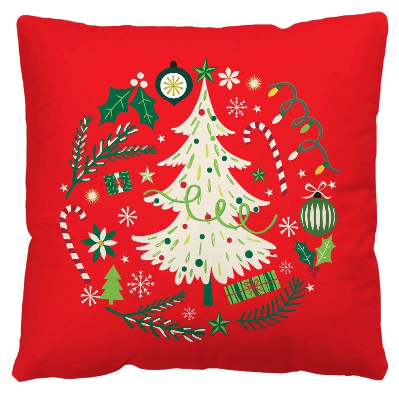 Nordic Christmas Flannel Pillow Covers with Tree Letter Snowman Design | Home Decor & Sofa Accessories